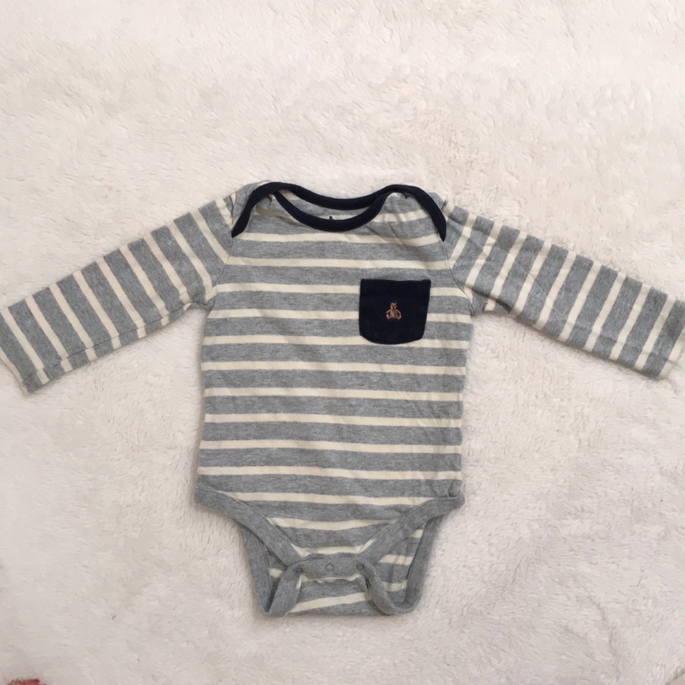 BabyGap grey striped bodysuit